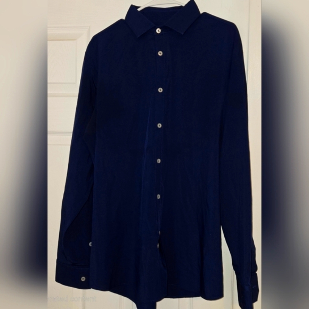 Mizzen+Main Deep Blue Casual Button Down Shirt